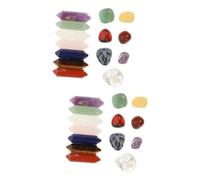 FRCOLOR 28 piezas traje de cristal piedras naturales piedras de cristal decorativas meditaciones ornamento cristales piedra de cristal escritorio piedra energía accesorios