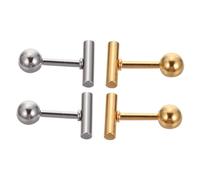 FRCOLOR 2pares Aretes Inoxidable Aretes Forma De Tachuela y Cómodos Joyería Para Mujeres