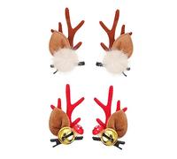 FRCOLOR 2pares Horquilla de Asta de Alce Navidad Pinzas Pelo Cuernos de Animal de Ciervo para Fiestas de Navidad y Decoración de Cabello