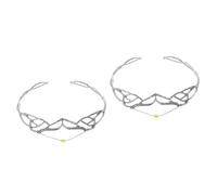 FRCOLOR 2pcs Elfenkrone Mujer Headwear Diademas Para La Novia Vintage Accesorios para el Cabello Nupcial Diadema Novia Diadema Mujer Tocado Universal Aleación Hombres Y Mujeres