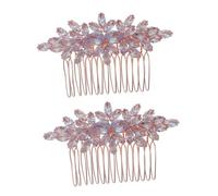 FRCOLOR 2pcs Haarkamm aus Zirkon Hochzeitshaar Haar der Hochzeitsbraut wedding hair accessories hochzeits haarschmuck Tiara Braut Haarkamm strass haar seitenkamm einfach Kopfbedeckung