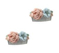 FRCOLOR 2pcs Haarschmuck für Frauen hair clip flower haarblume dekorative Haarspangen Haarschmuck für Damen Haarkamm mit Blumenmuster Haarkamm für Frauen korean Version Kopfbedeckung