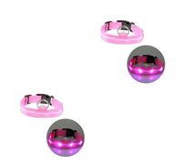 FRCOLOR 2pcs led ligts led-Light Halskette Hunde blitza Kragen Haustierhalsband für den Hinterhof blinkendes Haustierhalsband LED-Haustierhalsband Rundhals Lichtleiste Rosa