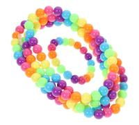 FRCOLOR 2piezas Accesorios Arcoíris para Mujer Kit Collar y Pulsera Decorativo Cuentas de Colores de Plástico Joyería para Niña para Fiesta de Neon y Fiesta de Arcoíris