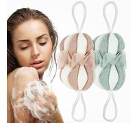 FRCOLOR 2piezas Bola de Baño Exfoliante Corporal Esponja Vegetal de Viaje Mallas de Esponja de Alta Elasticidad para Ducha Artículos Esenciales para Baño y Cuidado Personal