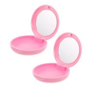 FRCOLOR 2piezas Cajas de Almacenamiento para Estuche de Viaje Pequeño con Espejo Contenedor Portátil para Dentaduras Postizas para Usar Casa o Viajar
