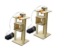 FRCOLOR 2piezas Casero De Madera Kit Científico De Maqueta Juguete De Montaje DIY para Proyecto Escolar De Ciencias Rompecabezas Educativo