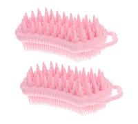 FRCOLOR 2piezas Cepillo Exfoliante De Silicona Cabelludo Masajeador Capilar Peine Limpiador Para Ducha Apto Para Cabello Seco y Húmedo