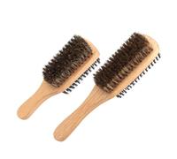 FRCOLOR 2piezas Cepillo Para Barba y Cabello Doble Cara Con Cerdas De Jabalí Desenredante y Alisador Para Hombres Grande y Pequeño Diseño Versátil Para Peinar y Limpiar Suavidad Sin Irrita