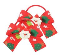 FRCOLOR 2piezas Coleteros Navideños Pelo Lazos Cinta Gomas Elásticas para Niñas Accesorios Festivos para Usarse Fiestas de Navidad