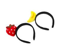 FRCOLOR 2piezas Diadema De Frutas De Dibujos Animados Forma De Fresa y Plátano Para Fiestas De Disfraces Halloween Navidad Accesorios De Moda