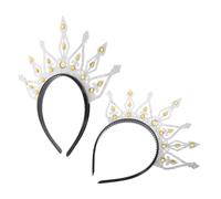 FRCOLOR 2piezas Diadema De Para Mujer Accesorios De Novia Diademas De Novia Para Boda Dorada Princesa Tiara Princesa Para Fiesta De Boda