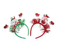 FRCOLOR 2piezas Diadema Navideña Elástica para Mujer con Diseño de Papá Noel y Muñeco para Fiestas de Año y Fotos de Temporada Aro de Plástico Pelo