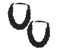 FRCOLOR 2piezas Diadema Trenzada de Pelo Sintético Ajustable para Mujer para Trenzas y Peinar el Cabello Hecha Mano Banda Cabello Trenzada