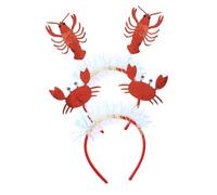 FRCOLOR 2piezas Diademas De Langosta y Cangrejo Adornos Creativos Cabello Tocados De Fiesta Para Disfraz Accesorios Decorativos Cabello