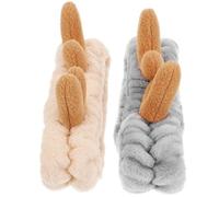 FRCOLOR 2piezas Diademas Elásticas Para Mujer Para Baño Ducha Maquillaje Diadema Adorable Tocado Para Mujer