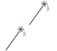 FRCOLOR 2piezas Horquilla De Flores De Ágata Para Cabello Peinados Retro Adorno Elegante Para Recogidos Accesorios Vintage Para Mujeres