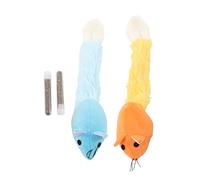 FRCOLOR 2piezas Juguete De Ratón De Peluche Interactivo para Gatos Catnip Diseño y para y Estimulación Naranja Azul