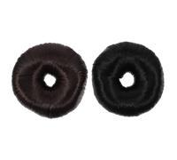 FRCOLOR 2piezas Kit Moldeador De Moños Para Cabello Herramienta Elástica Para Peinados Con Postizo Accesorio Fácil Uso Para Volumen y Forma Para Cabello Color Negro y Marrón Intenso