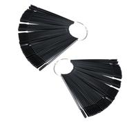 FRCOLOR 2piezas Paleta De Puntas De Uñas Tarjeta De Exhibición De Uñas Para Práctica De Forma De Abanico Láminas Color Negro Tableros De Exhibición De