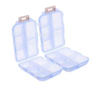 FRCOLOR 2piezas Pastillero Portátil de Pastillero Compacto Compartimentos Transparentes Portamedicamentos Portátil para Bolso para Llevar Medicamentos Viajes