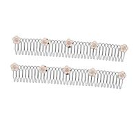 FRCOLOR 2piezas Peine Forma para Recoger Cabello Suelto Fijador de Acabado para Mujer y Niña Peine de Antideslizante Clip Giratorio Accesorios de Peinado Invisible para Cabello