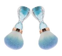 FRCOLOR 2piezas Pinceles para Polvo de Uñas Herramientas de Belleza Cepillos para Fregar Dedos Pinceles de Maquillaje Color Azul Claro para Manicura para Quitar Polvo de Uñas