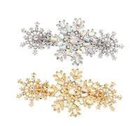 FRCOLOR 2piezas Pinzas Cabello de Copo de Navidad Horquillas Gemas de Imitación para Tocados de Fiesta Mujer