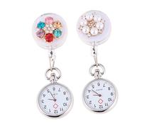 FRCOLOR 2piezas Relojes de Bolsillo Clip Relojes de Enfermera Modernos de Plástico Flexible para Pruebas para Médicos y Estudiantes