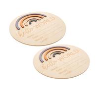 FRCOLOR 2piezas Tarjetas de Mes para Mensual de Madera de Letreros Nombre para Fotos de Recién Nacido para Uso de Anuncio de Nacimiento