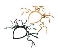 FRCOLOR 2piezas Tocado de Faraón Egipcio Serpientes Flexibles Diadema de Medusa Color Profundo Terroso para Accesorios de Fiesta de Halloween y Disfraz