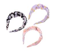 FRCOLOR 3 Diademas Antideslizantes De Flores Cinta De Pelo Para Mujer Decoración Floral Anchas Para Uso Diario