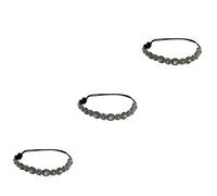 FRCOLOR 3 Diademas De Novia Únicas Para Mujer Accesorios Vintage Para El Cabello De Moda Talla Única Con Adorno De Cuentas Negras.