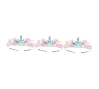 FRCOLOR 3 Diademas Para Niñas Estilo Sirena De Metal Con Diamantes De Imitación Accesorio Para El Cabello Para Fiestas Y Vacaciones.