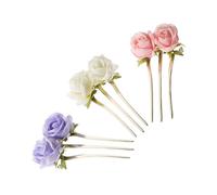 FRCOLOR 3 Horquillas Chinas Nuevas Para Moños Horquillas Para Recogidos Peinetas Laterales Palitos Para El Pelo Lateral Con Flor De Peonía