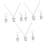 FRCOLOR 3 Juegos Collar koala Charm femenino Collar de koala Pendientes de koala Colgante de Koala de moda coala pendiente colgante collar con colgante en forma de koala aleación Silver