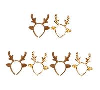 FRCOLOR 3 Juegos De Diademas Navideñas Con Cuernos De Ciervo Diademas Para El Pelo Diademas Poéticas Festivas Y Elegantes Para Adultos Niños Y Niñas 2 Piezas X 3