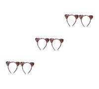 FRCOLOR 3 Juegos De Elegantes Diademas Con Orejas De Animal Y Orejas De Gato Para Fotografía De Espectáculos (2 Unidades X 3)