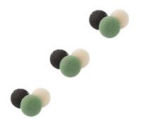 FRCOLOR 3 Juegos de Esponjas Limpiadoras Faciales Naturales Exfoliantes Suaves Veganas Negras Verdes Y 3 Unidades