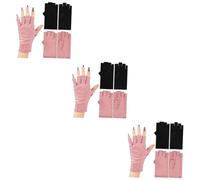 FRCOLOR 3 Juegos De Guantes De Manicura Sin Dedos Ray Block Para Uñas De Gel Seguros Y Prácticos 2 Pares X 3