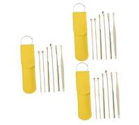 FRCOLOR 3 Juegos herramienta para recoger orejas selección de cera para los oídos pala de cera del oído cuidado personal cleaning kit herramienta de selección de cera del oído Golden