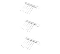 FRCOLOR 3 Juegos Juego De Selección De Oído Portátil Púa De Oreja De Bebé Cuchara Removible Para Cerumen Cuchara Para Recoger Orejas Herramienta Espiral Limpiador Silver Acero Inoxidable