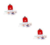 FRCOLOR 3 Juegos Kit de primeros auxilios botiquín para casa emergency kit kit neceser botiquin kit de primeiros socorros kit sobrevivencia botiquín médico rojo