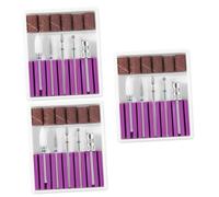 FRCOLOR 3 Juegos Limas Para Uñas Gel Constructor Uñas Kit De Uñas Acrilicas Lima De Uñas Electrica Kit Uñas Acrilicas Taladradora Lima Uñas Electrica Púrpura Exfoliante Acrílico