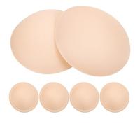 FRCOLOR 3 Pares Almohadillas Redondas de Esponja para Sujetador, Realce | Reutilizables y Lavables, Color Beige, para Tops de Baño y Sujetadores de Yoga, Forma Estable