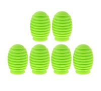 FRCOLOR 3 Pares de Amortiguadores de Batería de Silicona Espiral 5a en Color Verde Hierba, Cubiertas Silenciosas para Puntas de Baquetas, Kit de Silenciador para Práctica en Casa,