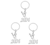 FRCOLOR 3 Piezas 2024 Llavero De La Temporada De Graduación Llaveros De Acero De Llavero Favores De La Fiesta De Graduación Pequeño Llavero Anillo De Llave De Metal Aleación De Zinc