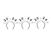 FRCOLOR 3 Piezas 2024 Número 2024 Diadema De Diadema Estrella Latte Decoración Diadema Rojo Tocado De Tela Bandas Para El Cabello Sombreros De Para Adultos Tiaras De