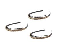 FRCOLOR 3 Piezas aro pelo venda coleteros negros moldes para pasteles en forma corazón diadema mujer peine diadema moda diadema imitación dentado horquilla