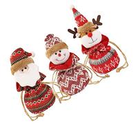 FRCOLOR 3 Piezas Bolsa De Bolsa De Manzana De Calcetín De Navidad s Pequeñas De Galletas Navideñas De Dulces De De Nieve De Navidad Bueno Paño